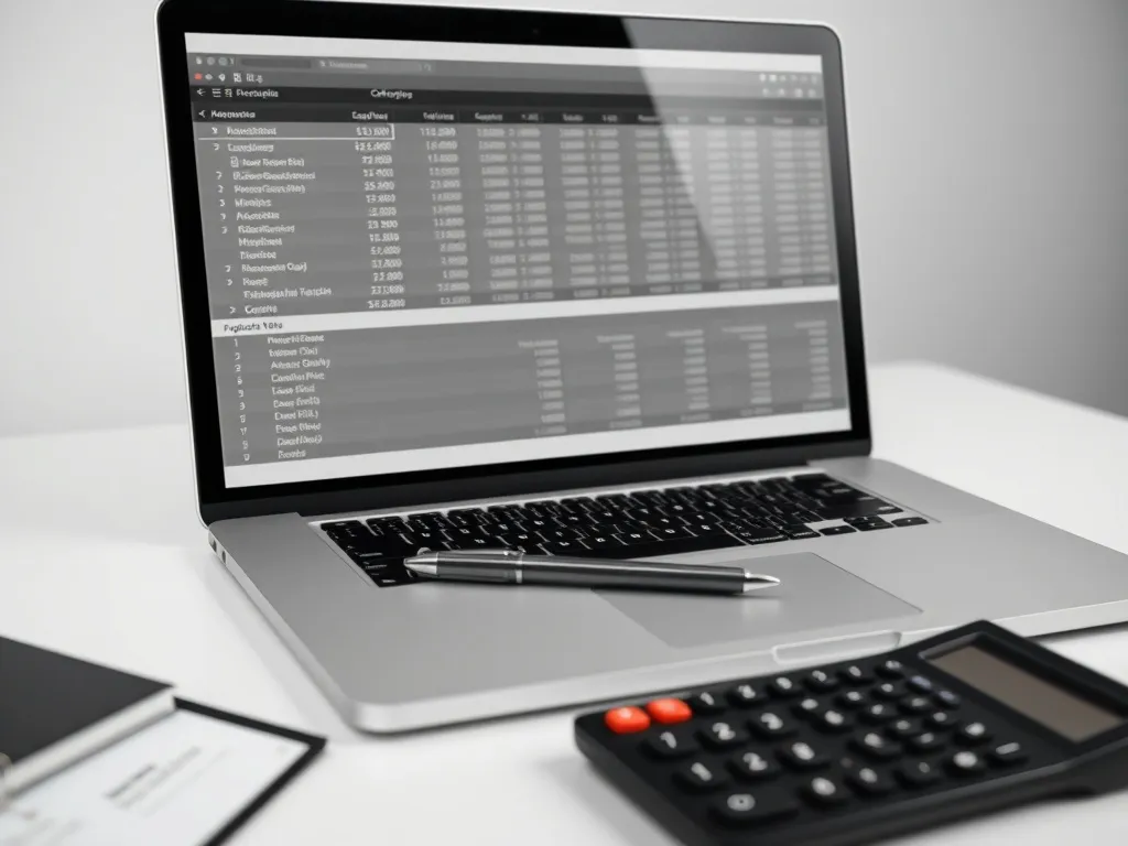 A clean, professional close-up of a financial spreadsheet on